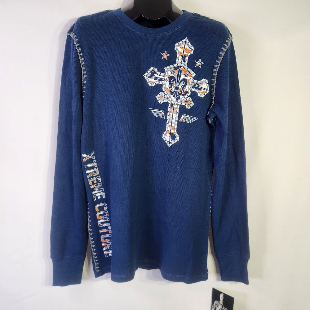 NWT EXTREME COUTURE by AFFLICTION Thermal Tee Soldier of Faith – Lg Made in USA